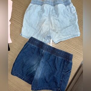 Pair of Cat & Jack Denim Shorts Girls 6/7 jean elastic drawsting waistband